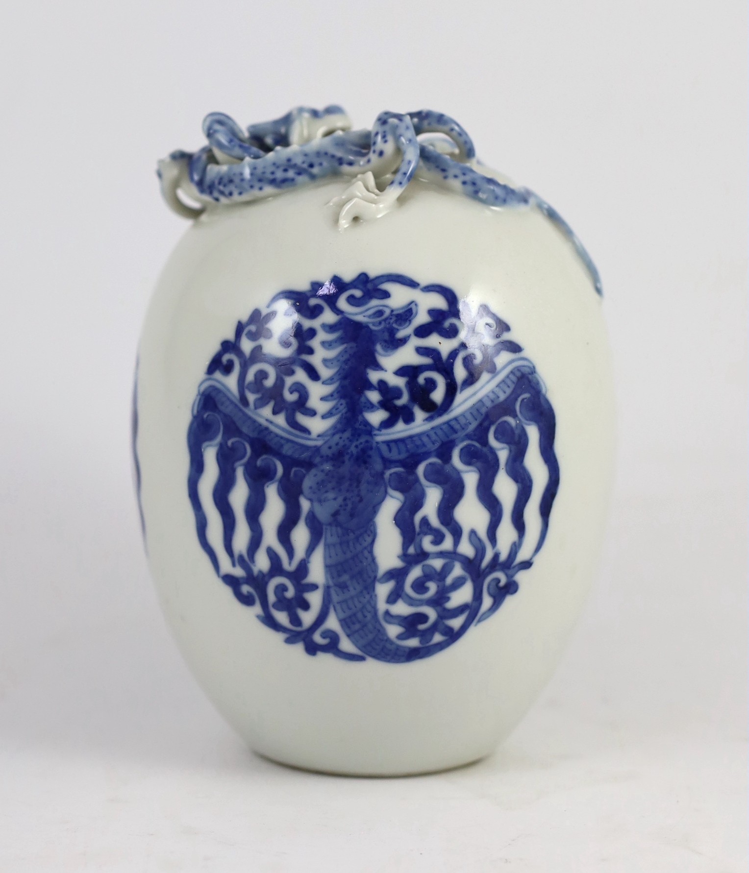 A Chinese ovoid 'dragon' vase, 19th century or later, 17.5cm high
